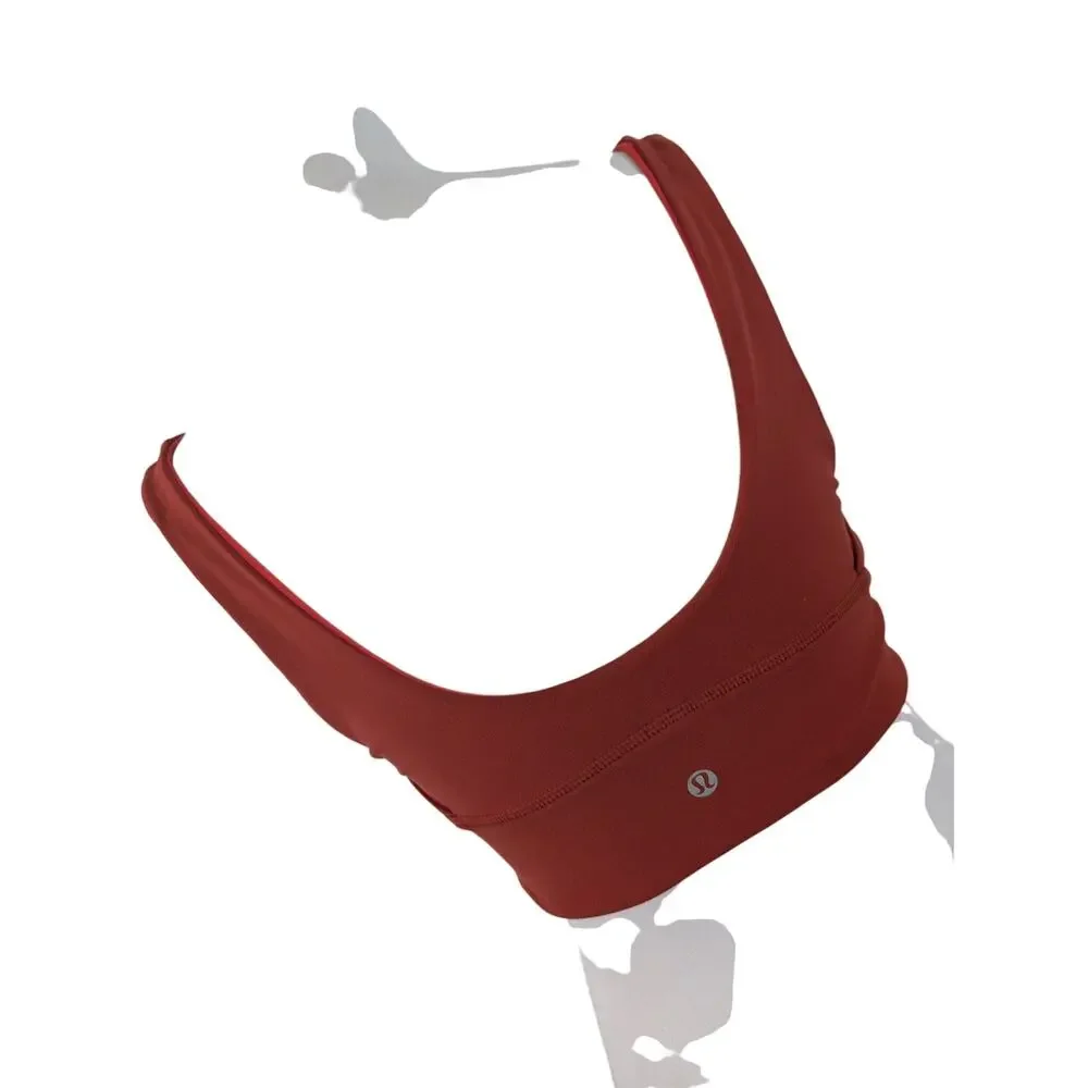 LULULEMON! REVERSIBLE RED/ORANGE ATHLETIC BRA TOP, LOGO BACK! ADORABLE! SZ M